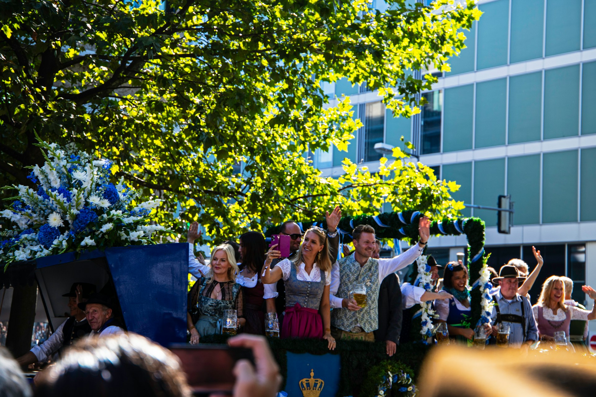 People drinking and celebrating Oktoberfest